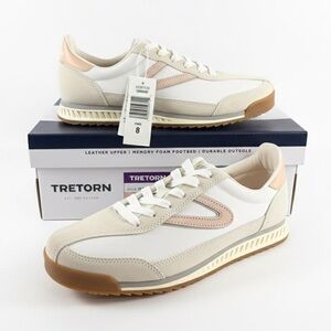 NWT Tretorn Hailey Leather Suede Sneakers Women's Size 8 Pink White
